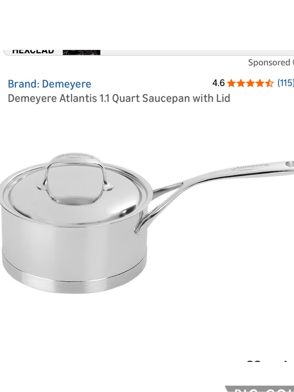 Demeyere Atlantis 1.1 Quart Saucepan with Lid, Made in Belgium